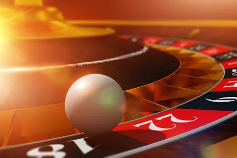 Roulette Ball Wheel Play. 3D Render Illustration with Roulette Stock Illustration