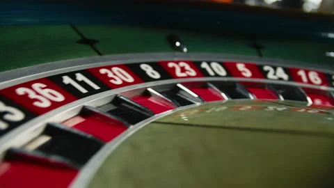 Roulette in the bar spinning close-up Stock Footage 195343033