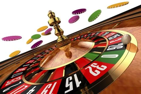 Roulette, built in three-dimensional program, on a white background Stock-Illustration