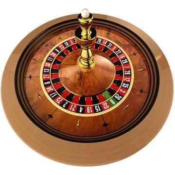 Roulette, built in three-dimensional program, on a white background Illustrazione stock