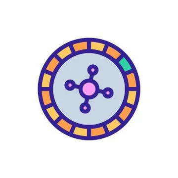 Roulette casino icon vector. Isolated contour symbol illustration 스톡 일러스트