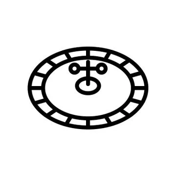 Roulette casino icon vector. Isolated contour symbol illustration Stock Illustration
