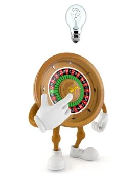 Roulette character having an idea Stock Illustration
