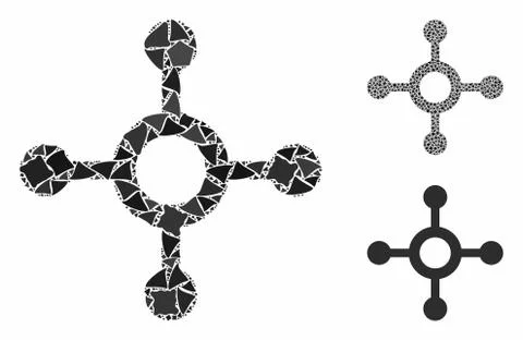 Roulette Composition Icon of Rough Pieces Stock Illustration