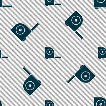 Roulette construction icon sign. Seamless pattern with geometric texture. Stock Illustration