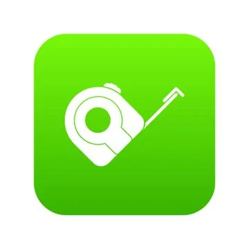 Roulette construction tool icon digital green Stock Illustration