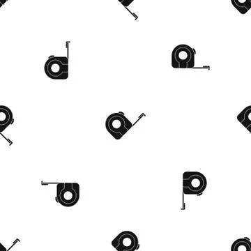 Roulette construction tool pattern seamless black Stock Illustration