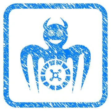 Roulette Mad Spectre Devil Framed Grunge Icon Stockillustratie