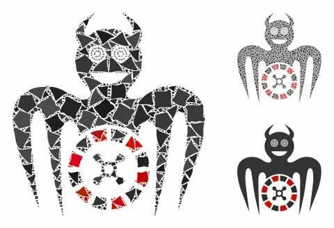 Roulette mad spectre devil Mosaic Icon of Joggly Elements Stock Illustration