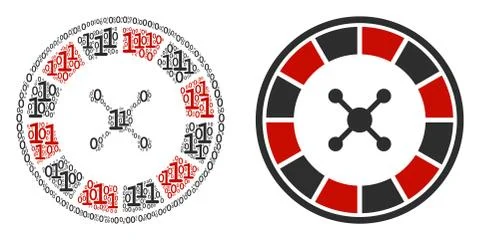 Roulette Mosaic of Binary Digits Stockillustratie