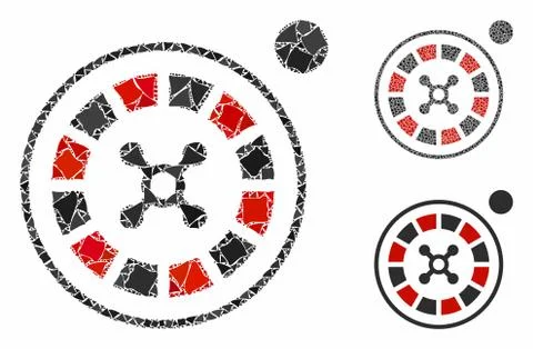 Roulette Mosaic Icon of Bumpy Items Stock Illustration