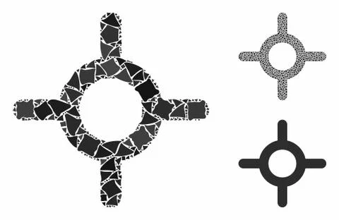 Roulette Mosaic Icon of Rough Elements Illustrazione stock