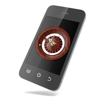 Roulette in the phone 库存插图