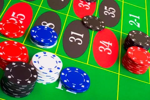 Roulette placing bets Stock Photos