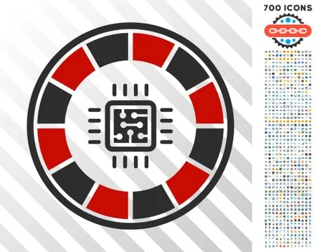Roulette Processor Flat Icon with Bonus Illustrazione stock