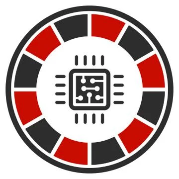 Roulette Processor Flat Icon 스톡 일러스트