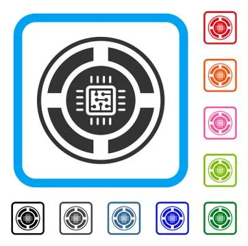 Roulette Processor Framed Icon Illustrazione stock