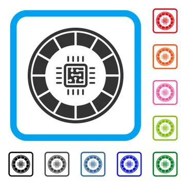 Roulette Processor Framed Icon Illustrazione stock