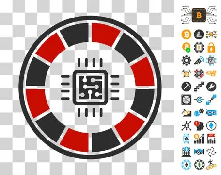 Roulette Processor Icon with Bonus 스톡 일러스트