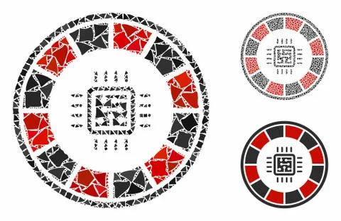 Roulette processor Mosaic Icon of Irregular Pieces 스톡 일러스트