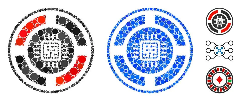 Roulette Processor Mosaic Icon of Spheric Items Stock Illustration