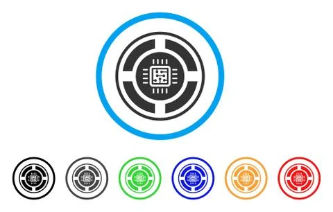 Roulette Processor Vector Icon 스톡 일러스트