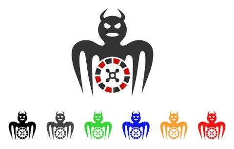 Roulette Spectre Devil Vector Icon 스톡 일러스트