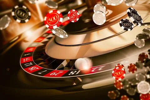 Roulette Spin Chips Blow Stock Illustration
