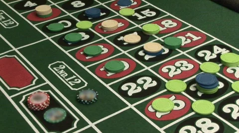 Roulette sweep chips Stock Footage 102013