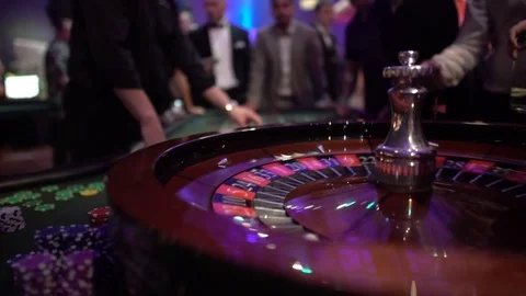 Roulette Table At Black Tie Party Close Stock Footage 79995687