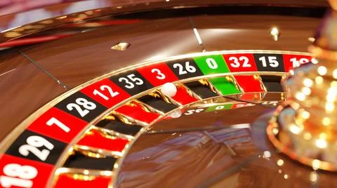 Roulette table on casino background. roulette table on colorful casino carpet. Stock Illustration