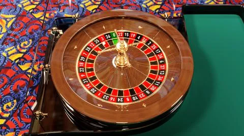 Roulette table on casino background. roulette table on colorful casino carpet. Stock Illustration