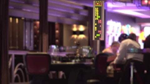 Roulette table at casino with focus on number board Video stock 70172639