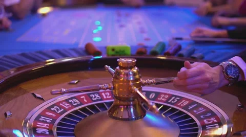 Roulette table in a casino - full roulette game - ball lands on field 2 black 스톡 동영상 56971165