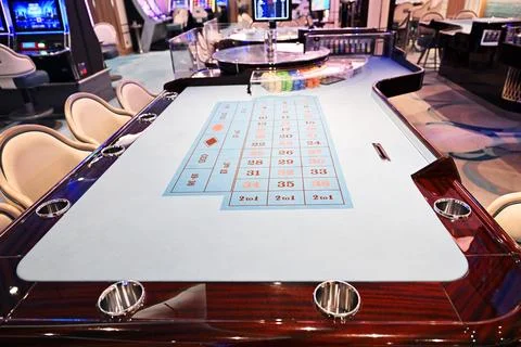 Roulette table at casino Stock Photos