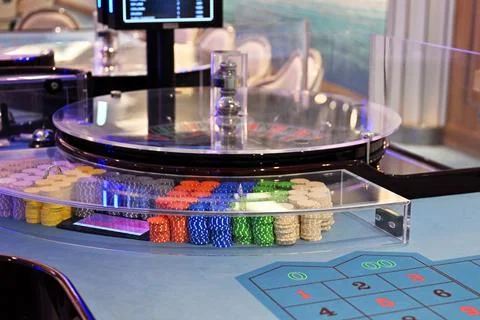 Roulette table at casino Stock Photos