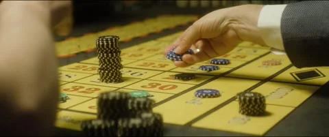 Roulette table close-up, bet on 29 wins Stock Footage 242778780