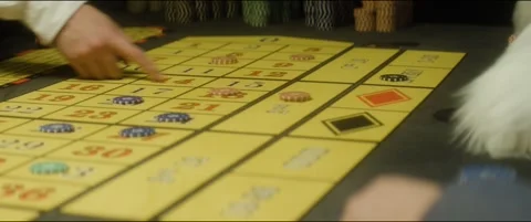 Roulette table close-up, bet on odd looses Stock Footage 242778711