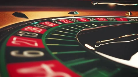 Roulette table close up at the Casino Stock Footage 131596737