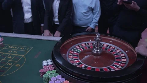 Roulette table, close-up in a casino - selective focus. Stock Footage 228489589