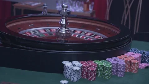 Roulette table, close-up in a casino - selective focus. Stock Footage 228489810