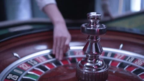 Roulette table, close-up in a casino - selective focus. Video stock 228490013