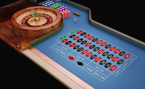 Roulette table close up view. Stock Illustration
