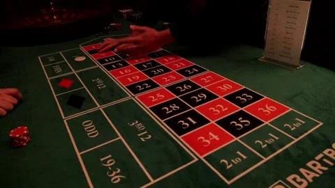 Roulette Table During Casino Themed Event 스톡 동영상 345205189