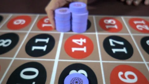 Roulette Table, Gambling Chips   Stock Footage 86127392