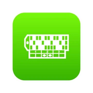 Roulette table icon green Stock Illustration