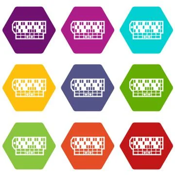 Roulette table icons set 9 vector Stock Illustration