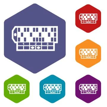 Roulette table icons vector hexahedron 스톡 일러스트