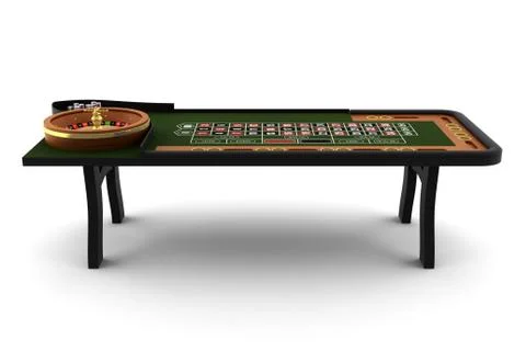 Roulette table isolated on white with clipping path Illustrazione stock