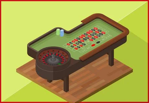 Roulette table isometric flat vector Roulette gambling table isometric fla... Photos